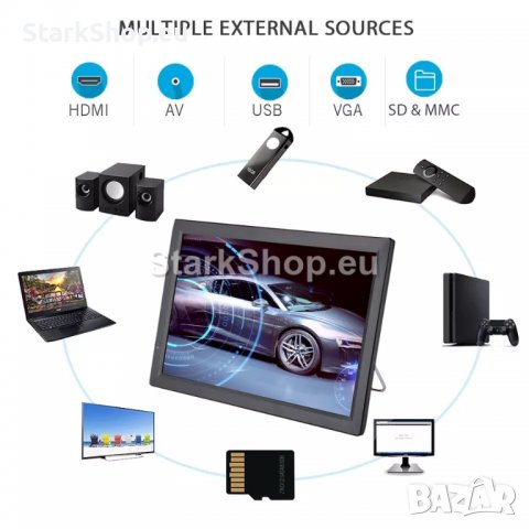  Преносим телевизор 14″ с батерия + работи на 12V / 220V, снимка 7 - Други - 39197217