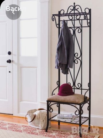 Компмект закачалка и шкафче за обувки с ковано желязо, снимка 8 - Етажерки - 33082417