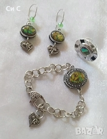 НОВИ Комплект с естествен морски седеф, снимка 3 - Бижутерийни комплекти - 52414125