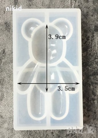 Мече прозрачен силиконов молд форма за фондан смола шоколад бижута, снимка 4 - Форми - 33239274