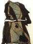 Прозрачна горница в черно и екрю-коприна + екрю орнаменти за свежест и коланче в талията, фиерична , снимка 12