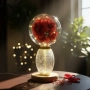 Декоративна лампа с червени рози и мека светлина – за топлина и хармония у дома, снимка 4