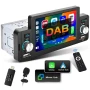 DAB автомобилно радио 1Din Carplay Android с 5-инчов сензорен екран Универсално, снимка 1