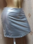 XS/S Сребриста къса пола от еластична еко кожа , снимка 6