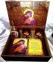 Подарък за Кръстници- Състарена книга с икона/ снимка + поздрав по избор, снимка 7