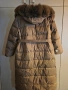 Дълго яке с гъши пух и яка от естествен косъм, снимка 4