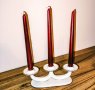 Немски прекрасен порцеланов свещник за три свещи, снимка 7