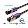  LAN Кабел SSTP Cat.7 Patch Cable - 0.5M Black 10Gbps - Vention ICDBD, снимка 1