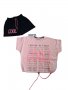 Комплект от две части за момиче в розово и черно, снимка 1 - Детски комплекти - 37810294