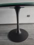 Метална трапезна кръгла маса/черен алуминиев крак 77см/стъклен плот 100см, снимка 3
