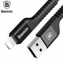 BASEUS кабел еластичен 1м - Type-C USB спирала, iPhone pins, снимка 2