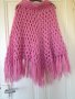 розово плетено пончо с ресни, снимка 6