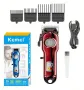 Професионалнa машинка Kemei, LED дисплей, Регулируема глава, 4 приставки, USB, Безжичнa, снимка 4