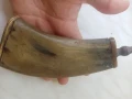 Стара хайдушка рогова барутница,силях,пушка,пищов,фишеклък, снимка 6