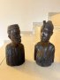 Абаносови глави комплект Африкански стари, снимка 1 - Статуетки - 43239357