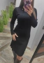 Дамска рокля плетиво в черно, снимка 1
