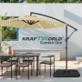 Висящ градински чадър Monaco 3м KraftWorld | Соларено LED осветление | Бежов Лукс | 220g/m², снимка 10