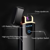 Ветроустойчива луксозна електронна запалка за подарък ток волтова дъга, снимка 5 - Запалки - 29056216