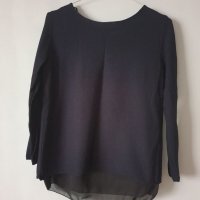 Блузка с шифон и преметване на гърба , снимка 1 - Блузи с дълъг ръкав и пуловери - 33029895
