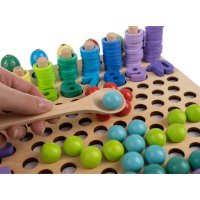 Дървена игра пъзел с цифри, букви, форми, топчета, рингове, снимка 4 - Образователни игри - 43900645