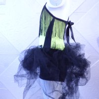 Детска рокля за спортни танци в черно и електрик, снимка 6 - Детски рокли и поли - 44029102