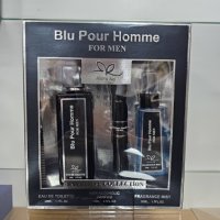 Подаръчен сет Blu Pour Homme For Men, снимка 1 - Мъжки парфюми - 43480271