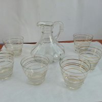 Стъклени чаши чашки и каничка , снимка 7 - Антикварни и старинни предмети - 26675138