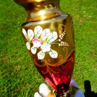 Bohemia кристална ваза,злато. , снимка 10 - Вази - 33145692