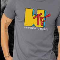 Тениска с щампа WTF MTV, снимка 1 - Тениски - 44016383