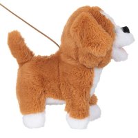 Механично куче с движение и звук на каишка, снимка 2 - Плюшени играчки - 43310724