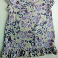 Сива тениска на лилави цветя, снимка 2 - Детски тениски и потници - 37025341