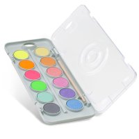 Акварелни бои Primo 12 цвята Fluo, снимка 2 - Ученически пособия, канцеларски материали - 43955054