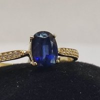 Нов Златен пръстен с естествен Сапфир и брилянти-1,42гр/14кр, снимка 5 - Пръстени - 40238687