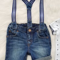 Къси дънкови панталони H&M 6-9 месеца, снимка 8 - Панталони и долнища за бебе - 40660354