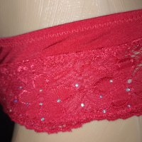 Janina S-Червени нови секси прашки от дантела и микрофибър с камъчета, снимка 6 - Бельо - 43125478
