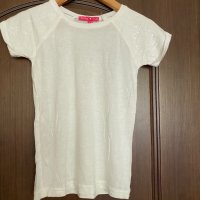 Детска бяла тениска с пайети за момиче за 4/6г., снимка 1 - Детски тениски и потници - 33235670