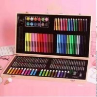 Комплект за рисуване оцветяване в дървен куфар 180 части, снимка 4 - Рисуване и оцветяване - 35874440