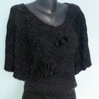 Кашмирен пуловер модел Топ от пухкаво плетиво (вълна, кашмир и спандекс), снимка 1 - Корсети, бюстиета, топове - 28039347