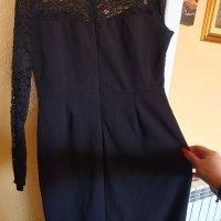 Дамска черна рокля с дантела и цепка, снимка 6 - Рокли - 39762234