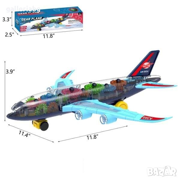 Прозрачен самолет със светлина и музика, снимка 1