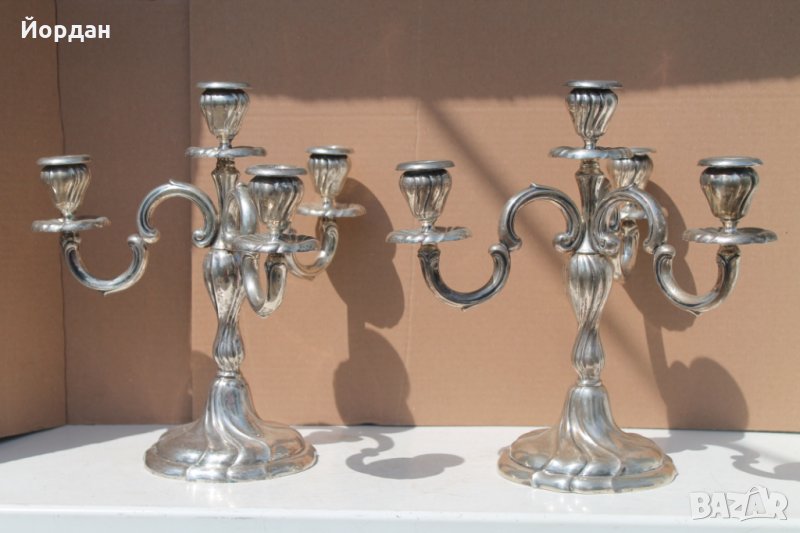 Сребърни свещници, снимка 1