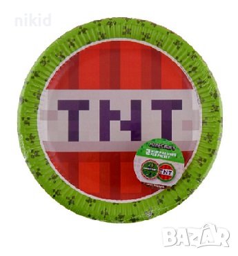 TNT Minecraft Майнкрафт 8 бр големи парти чинии чинийки рожден ден , снимка 1