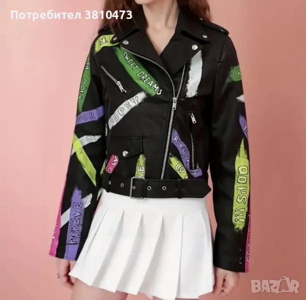 продавам ново кожено яке размер л-хл, снимка 1