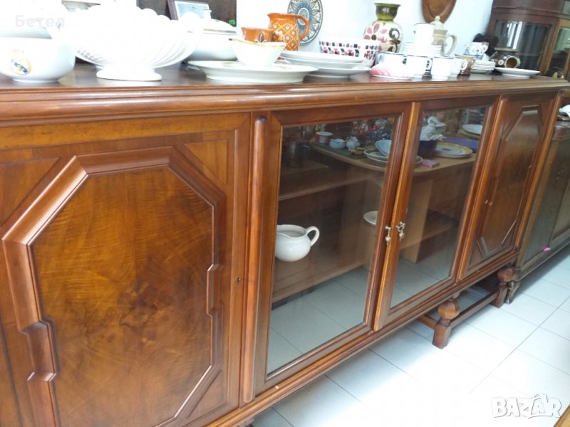  Vintage от 60-те, Italy, Естествено дърво махагон салонен бюфет, снимка 1
