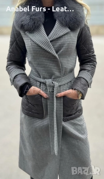 Дамски палта естествена кожа и естествен косъм, снимка 1