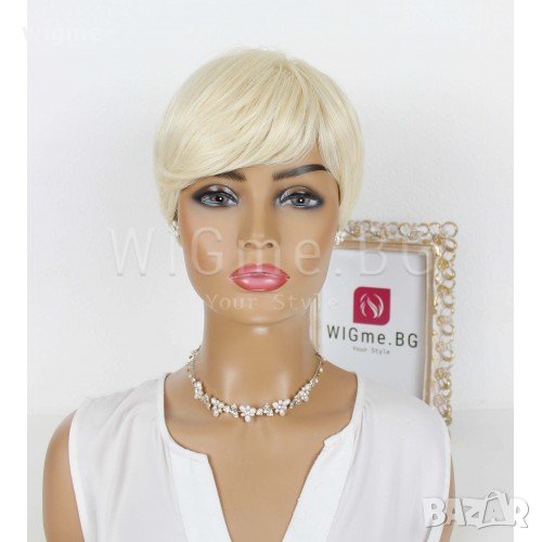 Къса руса перука с бретон Алина, снимка 1