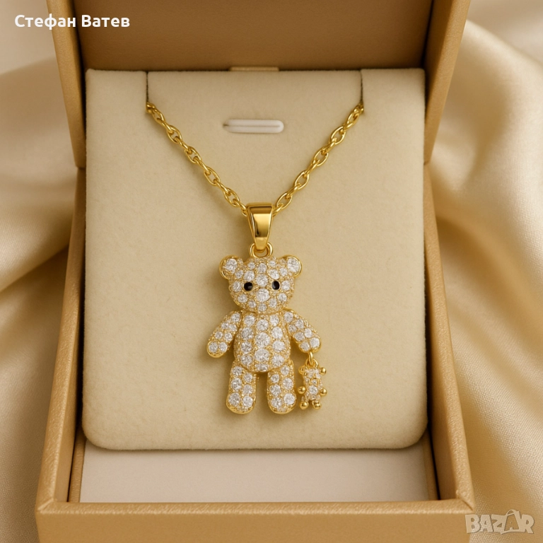 Колие „Мече – класически кристали“, снимка 1