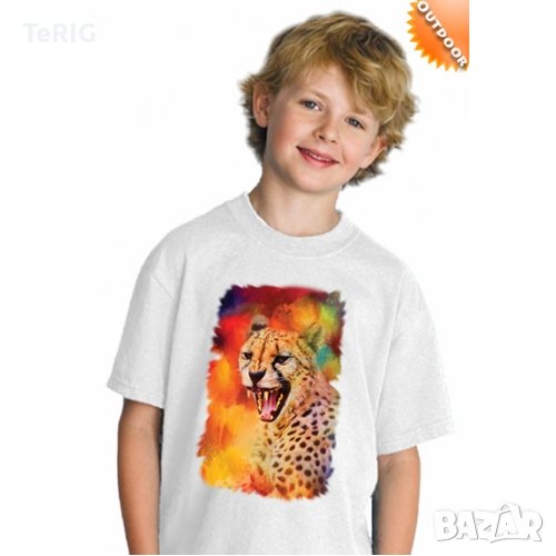 леопард соларна тениска-щампа с променящи се цветове, снимка 1