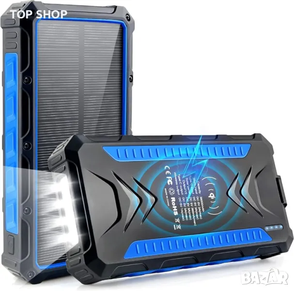 Мощна соларна батерия Solar Power Bank 36000mAh DJROLL  Qi, снимка 1