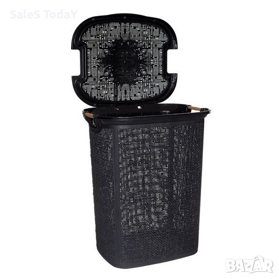 Кош за пране, дрехи, дървени дръжки, 46x37x57.5см, снимка 1